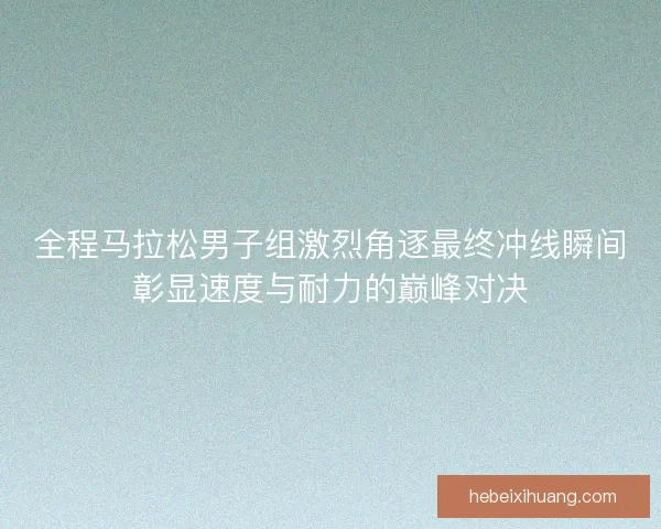 全程马拉松男子组激烈角逐最终冲线瞬间彰显速度与耐力的巅峰对决